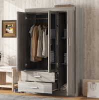 Armoire contemporaine PRIMA avec miroir et portes en verre pour la chambre à coucher, idéale pour le rangement des vêtements