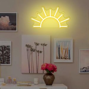 Sunrise Neon Sign USB LED Acrílico Sunset Yellow Neon Light Dormitorio Lámpara para el <span class=keywords><strong>hogar</strong></span> Regalo para hombre Cueva Niños Habitación Boda Decoración de pared - Product Image 6