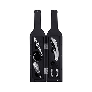 Sáng Tạo 5 Mảnh Thép Không Gỉ Đứng Phụ Kiện Rượu Vang Bộ Quà Tặng Rượu Vang Mở Chai Corkscrew Bộ Quà Tặng - Product Image 1