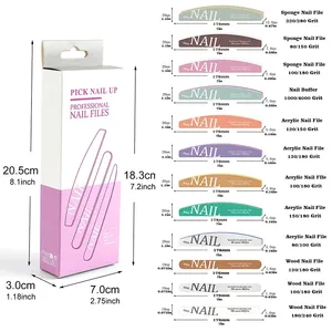 12pcs Thiết lập đa Grit Sanding Buffing móng tay móng tay các tập tin Emery Board Zebra đánh bóng đệm móng tay nghệ thuật tập tin <span class=keywords><strong>Kit</strong></span> - Product Image 5