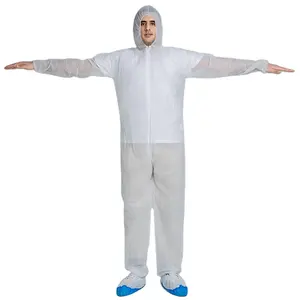 High quality medical chemical safety coveralls with caps