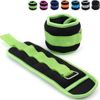 Paire de poids de cheville rectangulaires unisexes en néoprène métallisé, respirants, avec fermeture à boucle, pour fitness à domicile, entraînement de force et course à pied