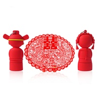 GJUS51 silicona chino tradicional boda pareja Micro USB Flash Drive cubierta con funda de silicona
