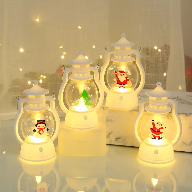 Lampu Hias Natal, Lampu Lentera Plastik LED Gantung 2022, Lentera Festival Hari Natal