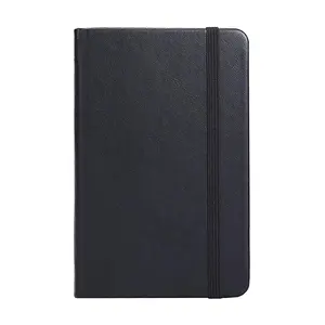 小口袋笔记本3.5X5.5精装衬纸迷你记事本黑色皮革素描本合成笔记本
