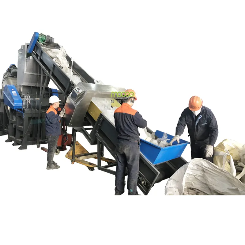 1000 kg/std Heiß wasch linie Anlage Kunststoff-Recycling-Maschine PP PE Film Taschen Abfall HDPE LDPE Recycling-Maschine