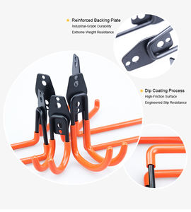 ווים לתלייה חזקים במיוחד למוסך ולחדר מגורים, מתלה אחסון לקיר עם ציפוי נגד החלקה לתליית אופניים, מוצר מבוקש. - Product Image 2