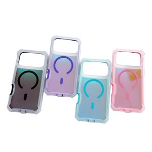 Ins风格2合1防震激光变色后盖，适用于iPhone 17 Pro Max 15 16 13 14强磁手机外壳 - Product Image 2