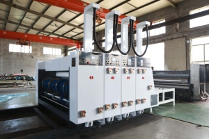 Bán tự động <span class=keywords><strong>carton</strong></span> chuỗi trung chuyển sóng Pizza hộp <span class=keywords><strong>carton</strong></span> flexo in khía quay chết cắt giá máy - Product Image 4