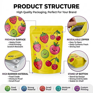 <span class=keywords><strong>Bolsas</strong></span> Mylar Personalizadas con Diseño Exclusivo, de 3.5g y 7g, con Corte Especial, a Prueba de Olores, Resellables, Impresión Personalizada y Superficie Brillante - Product Image 6