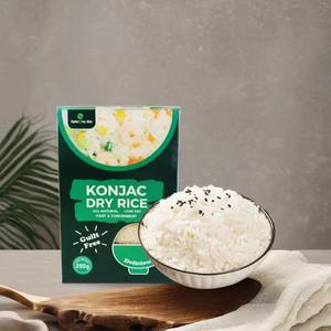 Arroz Seco Konjac Alta Proteína Baixa Gordura OEM Keto Comida Instantânea Sem Glúten Halal Ingrediente Primário Certificado Konjac Farinha 200g - Product Image 1