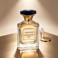 Flacons de parfum en verre transparents carrés plats de luxe de 100 ml, flacons vaporisateurs avec bouchon personnalisé