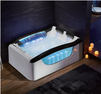 La baignoire de massage Spa cascade acrylique blanche moderne directe d'usine comprend un robinet et un égouttoir pour une utilisation par trempage pour les hôtels