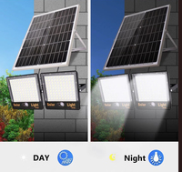 Projecteur LED Solaire Haute Puissance 100W 300W à Alimentation Directe Usine, Étanche IP65, Lampe de Rue à Télécommande Dämpleine Jour/Dämpleine Nuit pour Jardin