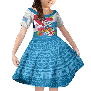 Verano Fiji niños <span class=keywords><strong>Vestido</strong></span> de manga corta fabricantes de ropa impresa <span class=keywords><strong>azul</strong></span> Fijian Tapa patrón encantadores vestidos de fiesta <span class=keywords><strong>para</strong></span> niñas - Product Image 1