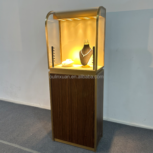 Vitrina de Acero Inoxidable, Exhibición Horizontal, Marco de Aleación, Vidrio Templado, Diseño para Tienda de Joyería, Iluminación LED - Product Image 6