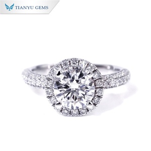 Tianyu Gems Custom 14K 18K Oro blanco Anillo de compromiso CVD Lab Diamante Anillo de bodas para damas - Product Image 1