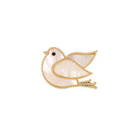 Broche en cuivre plaqué nacre naturelle en forme de colombe, accessoire de costume haut de gamme, décoration vestimentaire de luxe léger