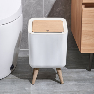 Waste <b>Bin</b> Square White Flip Top 9L Indoor Home Use Living Room Bedroom Bathroom - Product Image 4