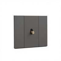 Interruptor de pared estándar europeo KLASS de 1 interruptor, gris mate profundo, interruptor de palanca modular para villas de lujo
