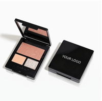 Palette de fards à paupières tricolores effet cristal, pour un maquillage éclatant et naturel au quotidien, idéale pour les débutantes, avec un fini nacré lumineux.
