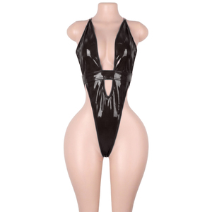 Ropa de Baile Exótica, Bodysuits de Cuero Sintético, Lencería Sexy con Tanga, Ropa de <span class=keywords><strong>Club</strong></span>, Trajes de Actuación, Mono Brillante para <span class=keywords><strong>Striptease</strong></span> - Product Image 5