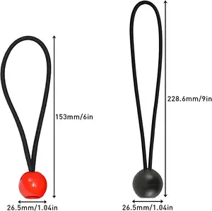 RIOOP penyumbat kunci kabel pengikat pengikat bola Bungee lateks bola ujung tali elastis plastik baru pabrikan profesional