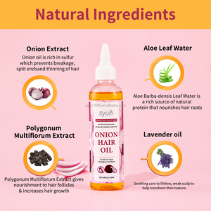 Private Label Curly Organic Vegan Leave-In Natural Scalp <strong>Hair</strong> Care 2 in 1 Protect Root Nourishing Healthy <strong>Onion</strong> <strong>Hair</strong> Growth <strong>Oil</strong> - Product Image 4