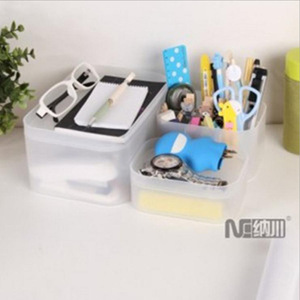 Frosted plastic desktop <b>organizer</b> box, Japanese style <b>cosmetic</b> storage box, freely combinable <b>organizer</b> box - Product Image 1