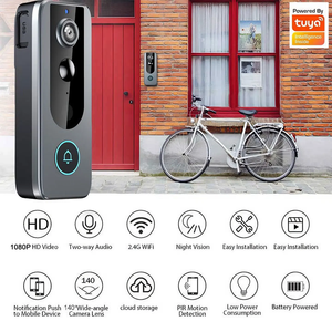 Sonnette Tuya avec caméra, kit sans fil, sonnette vidéo Wi-Fi HD 1080P, caméra de sécurité extérieure, interphone vidéo IR - Product Image 3