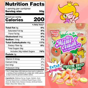 Caramelos de Melocotón Liofilizados, Dulces y Afrutados, Color Rosa, <span class=keywords><strong>2</strong></span> Paquetes, Listos para Comer - Product Image 3