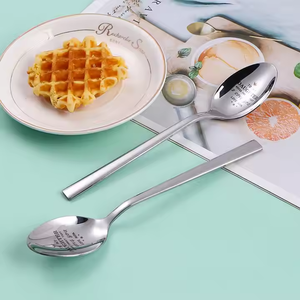 Nuovo Cucchiaio Personalizzato con Logo e Testo, Ecologico, Lavabile in Lavastoviglie, Sostenibile, Regalo per Coppie e Matrimoni, in Acciaio Inossidabile Argento per Cena - Product Image 3