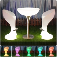 Ensemble de mobilier d'extérieur étanche avec tables et chaises lumineuses à LED pour bar à cocktails, idéal pour événements, locations, bars à domicile et Bote De Nuit