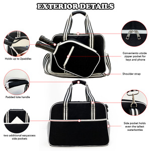 กระเป๋าสะพายกีฬาพกพาสำหรับผู้ชายและผู้หญิง ทำจากผ้า Oxford สำหรับใส่ไม้เทนนิส แบดมินตัน และพิคเคิลบอล - Product Image 5