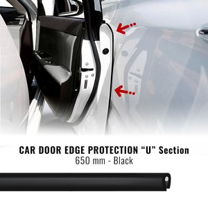 Profili di protezione della porta nera da 650 MM per auto confezionati in 2 pezzi-per kit carrozzeria - Product Image 1