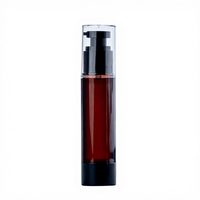 Flacon pompe sans air en PP écologique 15ml/30ml/50ml/100ml/200ml, brun mat, à baïonnette, pour sérum cosmétique et crème visage