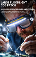 Lampe frontale ABS pour lunettes, éclairage de travail mains libres avec lampes latérales, capteur de mouvement, lumière LED rechargeable pour le travail