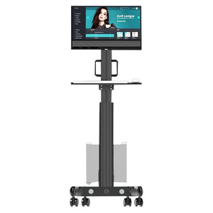 Estación de Trabajo Móvil F1 con Altura Ajustable, Carro de Hospital de 2 Niveles, Diseño Contemporáneo de Metal - Product Image 1