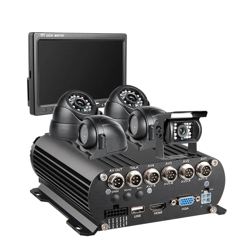 ระบบกล้องวงจรปิดที่มี8ช่อง1080จุด AHD HDD มือถือ DVR 7นิ้วจอภาพ VGA และ5 IR คืนวิสัยทัศน์กล้องกันน้ำ