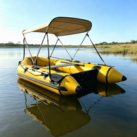Bateau gonflable pliable en aluminium de 12 pieds (300 cm) Orca Hypalon/PVC, stable pour le surf et le canoë, 4 personnes