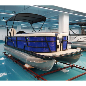 19 Ft Chine Simple Aluminium Luxe <span class=keywords><strong>Marine</strong></span> Meubles Ponton Bateau 6 M Yacht avec Moteur et Remorque pour la Fête Loisirs et la Natation - Product Image 3