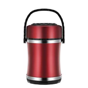 Stainless Steel Insulated <b>Lunch</b> <b>Box</b> 3 Layer Portable Food Container Cylinder Shape With Lid For Office Use - Product Image 2