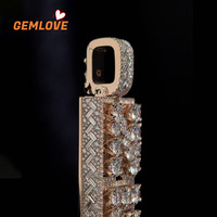 Collier unisexe personnalisé en or 18 carats avec pendentif lettre grande taille et diamants, chaîne cubaine, cadeau d'anniversaire