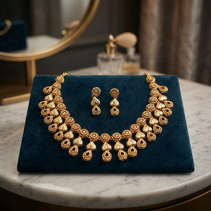 Wholesale Fashion Necklaces 14K 18K 24K Gold Filled Turkish Design Jewelry Set, Brass Gold Plated Traditional Turkey Jewelry Set - Product Image 2