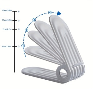 Có thể điều chỉnh hai lớp ngăn xếp Giày giá có thể gập lại tủ quần áo tiết kiệm không gian Giày khe tổ chức - Product Image 1