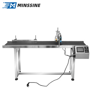Impresora de inyección de tinta industrial térmica TIJ, utilizada para la impresión por lotes de códigos QR Fechas Máquina de codificación de código de barras con transportador - Product Image 2