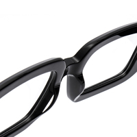 Lunettes de vue rectangulaires unisexes vintage de haute qualité en acétate transparent épais avec verres en nylon, personnalisables avec logo
