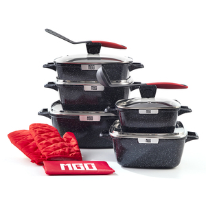 MGC Custom <strong>White</strong> Die-Cast Metal Hot Pot Set High Quality Nonstick <strong>Ceramic</strong> <strong>Cookware</strong> - Product Image 5