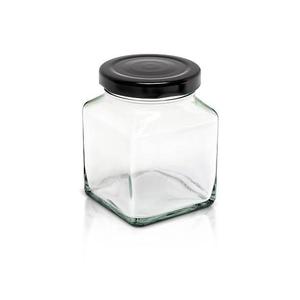 Barattoli di vetro quadrati da 230 ml con coperchio a vite - Product Image 2