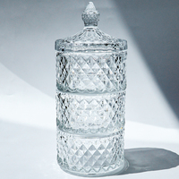 Lot de pots en verre de luxe personnalisés avec couvercle en verre pour épices et bonbons, idéal pour la maison, avec logo couleur sur mesure